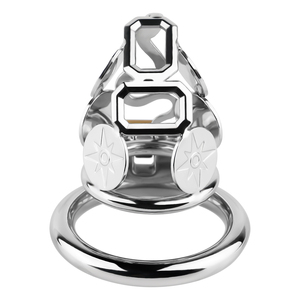 Jaula de Castidad Masculina Ligera y Corta para Adultos, Jaula de Castidad de Acero Inoxidable con Cierre para Juegos Sexuales para Adultos - Product Image 5