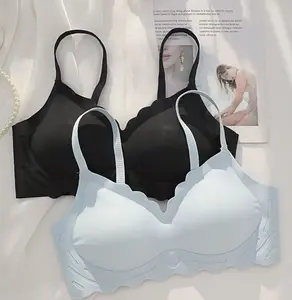 LS156 Summer Thin Soft Seamless Latex Bra For Women Wire Free Beauty Back Adjustable Straps Lady's Bralette