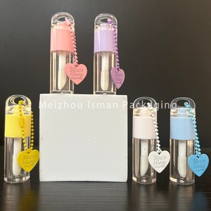 ISMAN Tube de brillant à <span class=keywords><strong>lèvres</strong></span> transparent mignon avec porte-clés pour enfants, 4 ml, personnalisable, vide, avec grand applicateur - Product Image 5