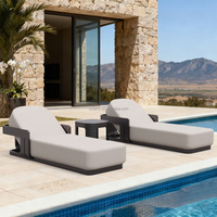 Kingmake Chaise longue de luxe moderne en aluminium avec coussin épais pour piscine