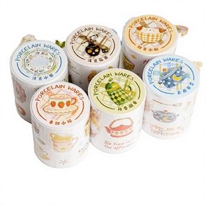 Rubans adhésifs double face imperméables à thème Porcelaine, avec support en papier et adhésif en caoutchouc activé par l'eau pour le masquage - Product Image 3