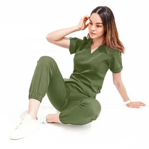 Famoso Designer Su Ordine All'ingrosso Del Manicotto Del Bicchierino delle Donne Jogger Medico Infermiere Uniforme Medico Scrubs