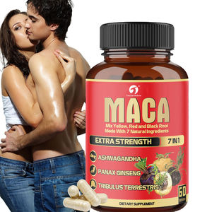 Capsules de racine de maca, extrait de maca, compléments alimentaires à base de plantes, 7 ingrédients naturels, amélioration de la circulation sanguine, capsules de maca pour l'énergie et l'endurance - Product Image 1