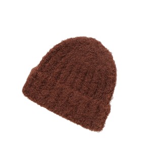 Yuanming Women's Knitted Wool Hat Beige Milky White Pink Brown Gray Lotus Root Pink Warm Autumn Winter Foldable 56-58cm - Product Image 5