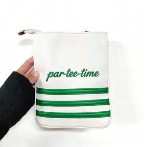 Bolsa de Piel Sintética Personalizada con Logotipo para Tees de Golf, Bolsa de Accesorios de Golf, Bolsa Blanca para Objetos de Valor con Cremallera para Tus Tees y Pelotas de Golf C-G-B-3 - Product Image 1
