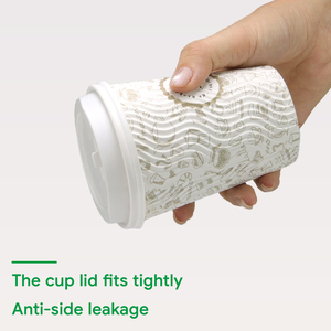 Custom Eco Friendly Double Wall Kraft Paper Cups 8 oz 12 oz 16 oz 20 oz Hot Drinks With Lid Ripple Wall Paper Cup