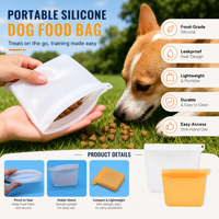 Sac de dressage pour chien en silicone étanche, couleur unie, en stock, pour promenades et friandises