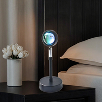 USB arc-en-ciel coucher de soleil rouge LED veilleuse projecteur soleil Projection lampe de bureau pour chambre café magasin décoration murale SNL001 salon