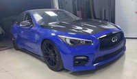 Pour Infiniti Q50 : Capot en fibre de carbone avec aération de pare-chocs noire, installation par vis, amélioration de la version restylée, haute qualité, ajustement universel