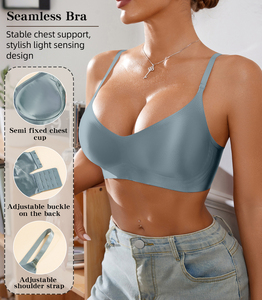 Thoải mái thanh lịch traceless Áo ngực thoáng khí có thể điều chỉnh và độn cho cộng với kích thước mềm mại và mịn màng trên da - Product Image 6