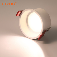 ERDU Downlight réglable, nouveau design, 10W, COB, en aluminium, encastré au plafond, spot LED rond