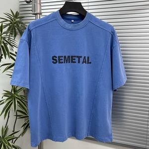 T-shirt surdimensionné pour homme, imprimé streetwear, à épaules tombantes, personnalisé, en coton lourd, délavé à l'acide, style boxy - Product Image 1