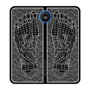 Folding portable usb electric tens ems foot massager mat relief massage pad machine with 19 Intensities 8 Massage Modes