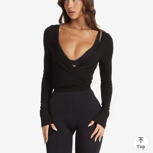 YanRuo – Ensemble de danse polyvalent pour <span class=keywords><strong>femme</strong></span> : soutien-gorge de ballet respirant à peau légère <span class=keywords><strong>et</strong></span> pantalon à séchage rapide - Product Image 3