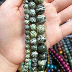 Perline Rotonde Lisce in <span class=keywords><strong>Pietra</strong></span> Naturale di <span class=keywords><strong>Diaspro</strong></span> Zebrato <span class=keywords><strong>Verde</strong></span> all'Ingrosso, Filo da 15,5 Pollici - Product Image 5