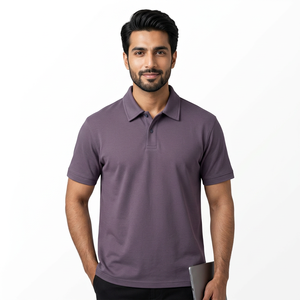 Polo d'été en coton compact des années 50 coupe ample à épaules tombantes - Product Image 1