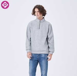Sweat-shirt à manches longues en flanelle 430g, couleur unie, avec fermeture éclair 1/4, personnalisable avec logo, pour homme, grande taille, style décontracté et sportif, idéal pour <span class=keywords><strong>la</strong></span> ville. - Product Image 4