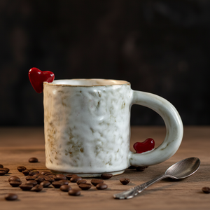 Nueva Taza <span class=keywords><strong>de</strong></span> Café <span class=keywords><strong>de</strong></span> Cerámica con Forma <span class=keywords><strong>de</strong></span> Corazón, Asa en Forma <span class=keywords><strong>de</strong></span> Corazón, Resistente a Altas Temperaturas, Apta <span class=keywords><strong>para</strong></span> Lavavajillas y Microondas, <span class=keywords><strong>para</strong></span> <span class=keywords><strong>el</strong></span> Desayuno en Pareja - Product Image 2