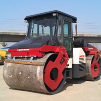 Rouleau vibratoire à double tambour Dynapac CC522 d'occasion, 11,8T, équipement de compactage d'asphalte avec moteur diesel turbocompressé et pompe