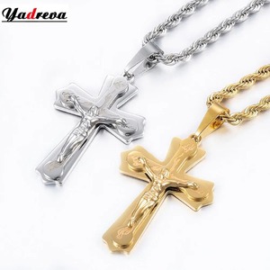 Religión, Jesús, Crucifijo, Cruz, Acero Inoxidable, San Benito, Colgante, Joyería Religiosa, Accesorios, Regalo de Navidad - Product Image 1