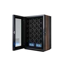Boîte à remontoir de montre de luxe en bois fait main avec écran tactile, forme carrée, rangement sécurisé pour montres avec technologie avancée 8206