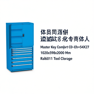 Fami Master Key Comfort C0-Eh=54X27 <b>Drawer</b> Cabinet 7 <b>Drawers</b> 1020x598x2000 Mm Green Ral6011 <b>Tool</b> Storage - Product Image 2