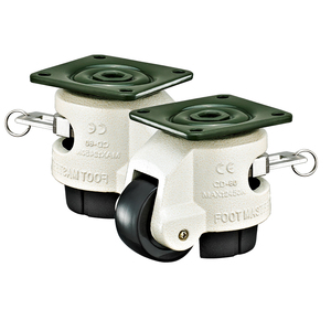60F Industrial Nylon Footmaster Rodízio Rodas Com Alça Altura Ajustável Rodízios Leverling Rodas - Product Image 5