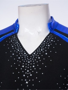 Leotardo Metálico de Manga Larga con Cuello en V para Hombre, Diseño de Traje de Baile, para Gimnasia, Patinaje Artístico, Ballet Latino - Product Image 3