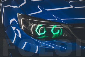 ไฟหน้าแบบปรับปรุงใหม่ ขนาด 90 มม. LED RGBW Angel Eye Hex Light DRL Halo Ring ควบคุมผ่านแอป BT - Product Image 2