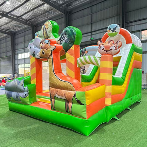 Castillo Inflable Hpfburg Zoo <span class=keywords><strong>EN</strong></span> 14960, Casa de Brinco con Tobogán para Niños, Uso <span class=keywords><strong>en</strong></span> Interiores y Exteriores - Product Image 2