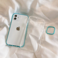 Coque de téléphone portable en silicone gel transparente anti-chute trois-en-un couleur bonbon pour iPhone 17 Pro Max et iPhone 16 Pro