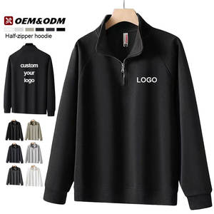 <span class=keywords><strong>Felpa</strong></span> con <span class=keywords><strong>cerniera</strong></span> 1/4 oversize in cotone con logo personalizzato <span class=keywords><strong>felpa</strong></span> con cappuccio da <span class=keywords><strong>uomo</strong></span> - Product Image 3