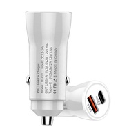 Adaptateur pour voiture électrique 20W PD Mini Smart Portable Double USB 3.1A Charge rapide Type C Chargeur pour téléphones portables Écouteurs Caméras