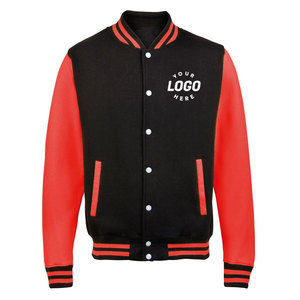 OEM High Street <b>Baseball</b> <b>Jacket</b> <b>Men</b> High Quality Stand Collar Leather Sleeves Front Buttons Varsity Winter Breathable Eco-Friend - Product Image 1