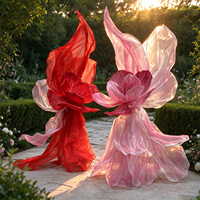 Fleur géante en tissu organza de luxe Y-070, grande fleur artificielle faite à la main pour la décoration de la scène de mariage