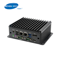Mini PC industriel sans ventilateur C4350Z-HD noir brillant avec processeur I5-10210U, 2 ports LAN, DDR4, SBC, ordinateur industriel et accessoires