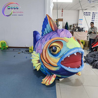 Modèle de poisson gonflable géant et coloré, ballon de personnage Piranha effrayant, en tissu Oxford de haute qualité pour la décoration d'aquariums et de scènes