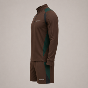 Ensemble personnalisé de maillot et short d'entraînement de volley-ball d'automne avec demi-zip et tissu brossé - Product Image 4
