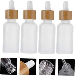 Emballage cosmétique de luxe, flacon compte-gouttes en verre transparent pour sérum visage, huile essentielle pour le corps avec couvercle en bambou, flacons compte-gouttes pour sérum - Product Image 6