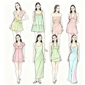 Abito Lungo Floreale Personalizzato con Logo per Donne, Trendy in Maglia <span class=keywords><strong>a</strong></span> <span class=keywords><strong>Costine</strong></span>, Sexy <span class=keywords><strong>Aderente</strong></span>, Casual ed Ecologico - Product Image 1