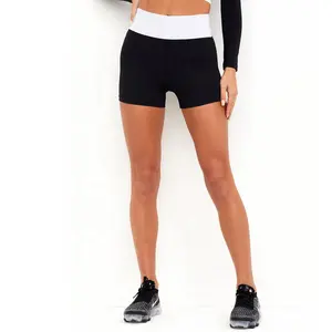 Vrouwen Booty Cut Elastische Tailleband Shorts Hoge Taille Biker Shorts Voor Yoga Workout Running