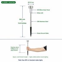Lampu Taman Tenaga Surya Stainless Steel Grosir IP44 Daya Tahan Lama Baterai AAA Lampu Jalur LED Taman Halaman Jalan Masuk 24PCS PDQ OEM
