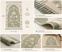 Tapis de prière musulman abstrait personnalisé avec logo, fabriqué à la machine, tapis de voyage de poche, cadeau du Ramadan, tapis de culte islamique