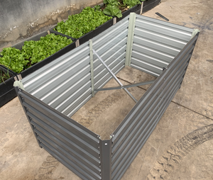 Verzinktes Stahl-<span class=keywords><strong>Hochbeet</strong></span> 320x80x77cm 2-in-1 Outdoor Metall-Pflanzkasten-Set für Gemüse - Product Image 3