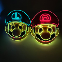 Fabrik Großhandel leuchtende Halloween LED leuchtende Maske Mario- Super für Maskerade Party