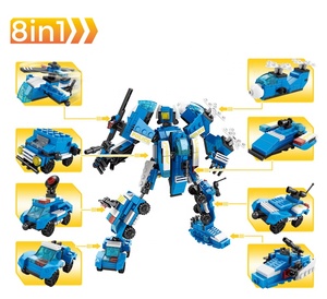 Bloques de Construcción de Policía de la Ciudad, Personalizables de Fábrica, Robot Transformable en <span class=keywords><strong>Helicóptero</strong></span>, Juguete Educativo para Niños - Product Image 4