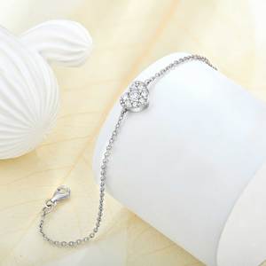 Qx đồ trang sức mỹ tùy chỉnh Womens 18k Rose Gold Plated 925 sterling Silver engagement Friendship Trắng <span class=keywords><strong>CZ</strong></span> Vòng đeo tay trái tim bangles - Product Image 2