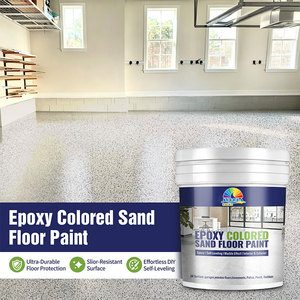 Peinture liquide pour sols en acrylique et époxy à effet marbre de qualité industrielle pour sols en béton de garage, application au pinceau avec sable coloré - Product Image 2