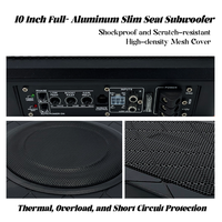 Subwoofer actif fin de 10 pouces sous le siège, 120W, haut-parleur de basses pour voiture entièrement en aluminium, apparence personnalisée, vente en gros