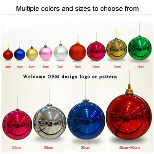 3/4/6/8/10/15/20/25/30/40/50cm decoración de Navidad adorno verde plata rojo azul oro inastillable plástico bolas de Navidad - Product Image 3